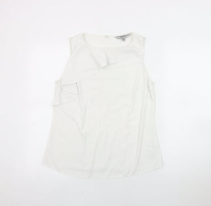Coast Ivory Sleeveless Blouse with Ruffle Detail