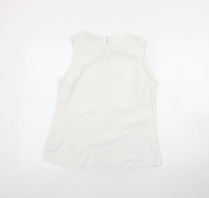 Coast Ivory Sleeveless Blouse with Ruffle Detail