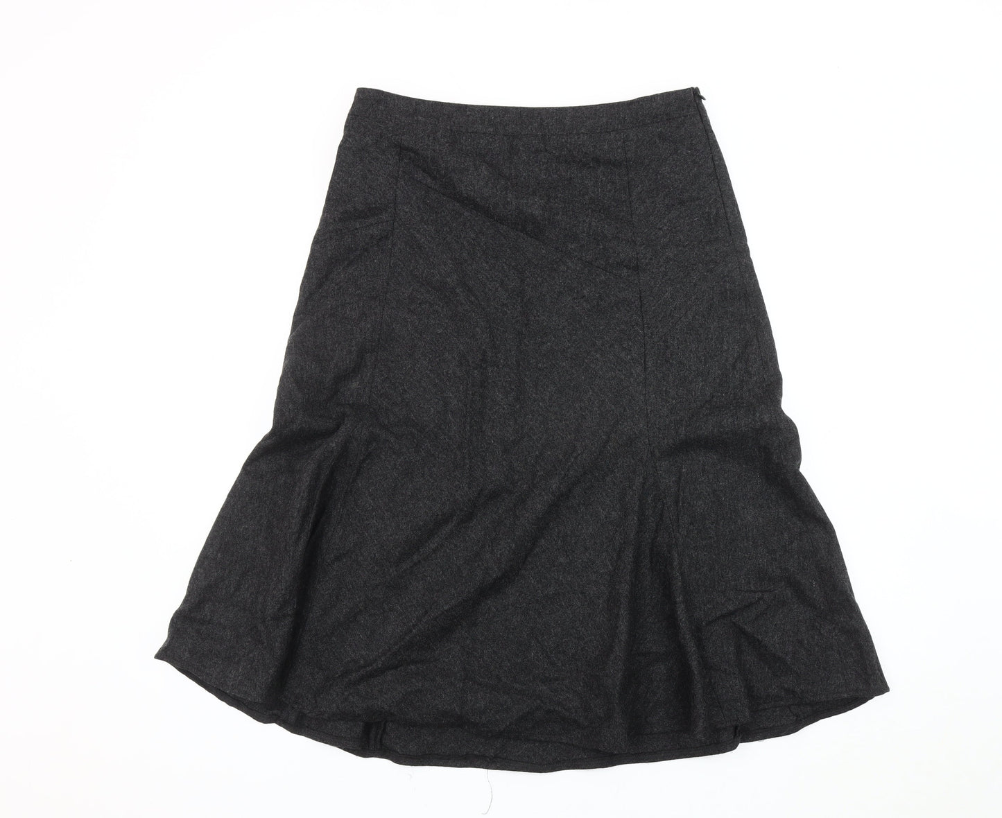 Per Una Women's Grey Wool Midi Skirt, Italian Fabric, Size 10