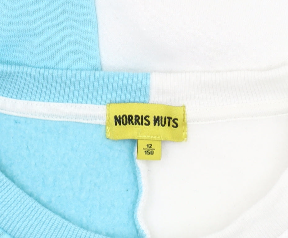 Norris Nuts Boys Colourblock Sweatshirt Blue/White 12Y Pullover