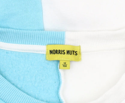 Norris Nuts Boys Colourblock Sweatshirt Blue/White 12Y Pullover