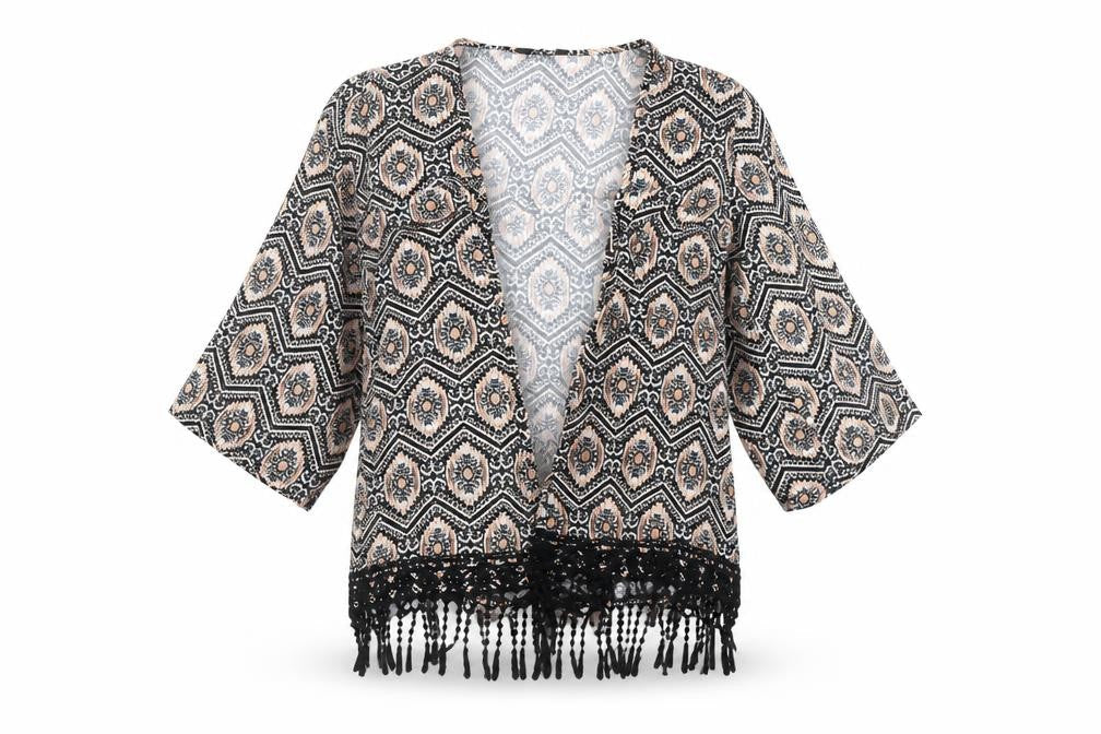 Womens UK Size 6 New Look Multicoloured Kimono Coat