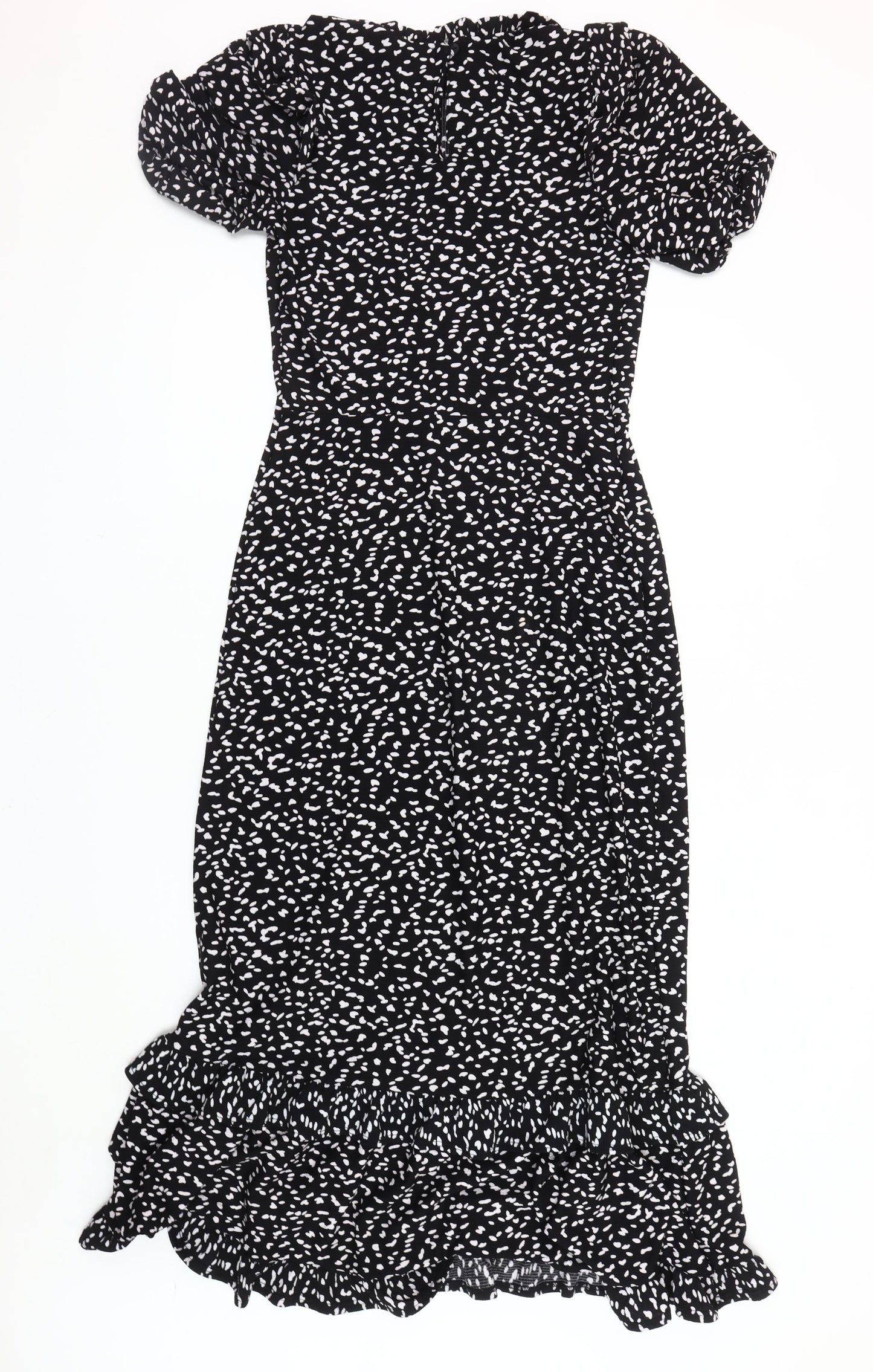 Next Women's Black Animal Print Fit & Flare Dress Size 10 Tall