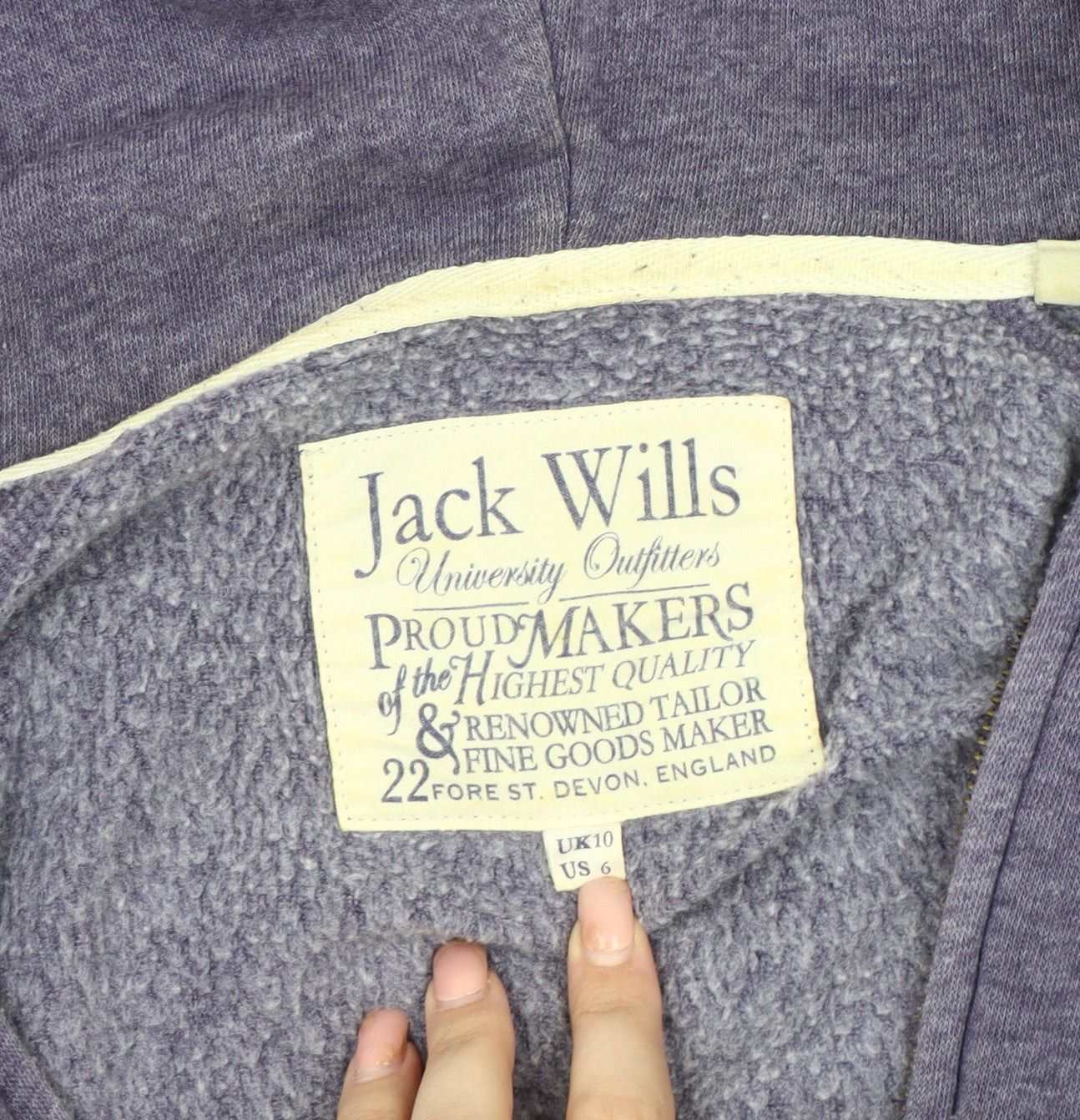 Womens UK Size 10 Jack Wills Purple Basic Jacket