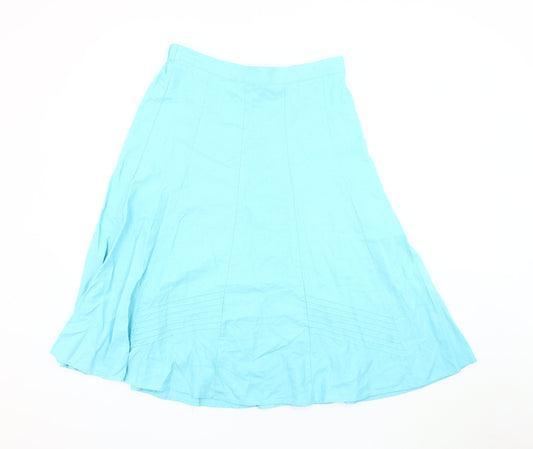 Damart Women's Blue A-Line Midi Skirt, Size 14