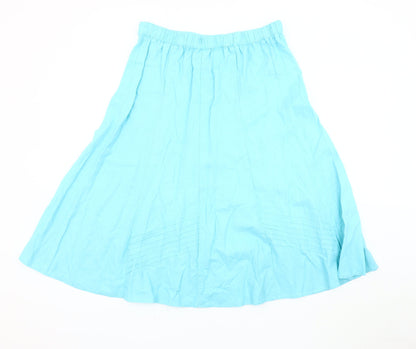 Damart Women's Blue A-Line Midi Skirt, Size 14