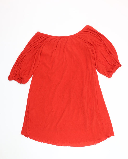 Next Women's Red Off Shoulder Dress Size 10