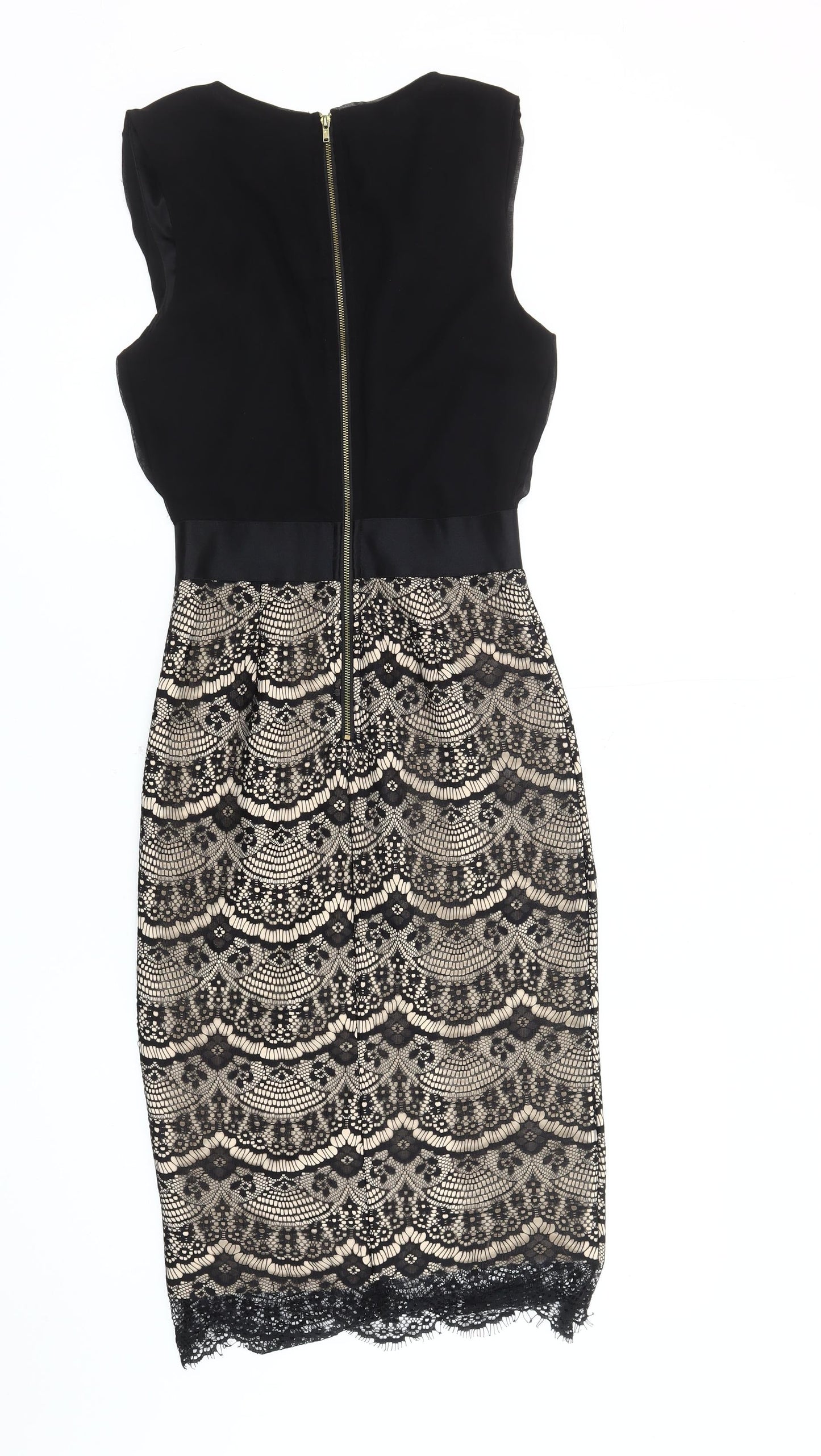 Girl in Mind Women's Black Beige Sheath Dress Size 8