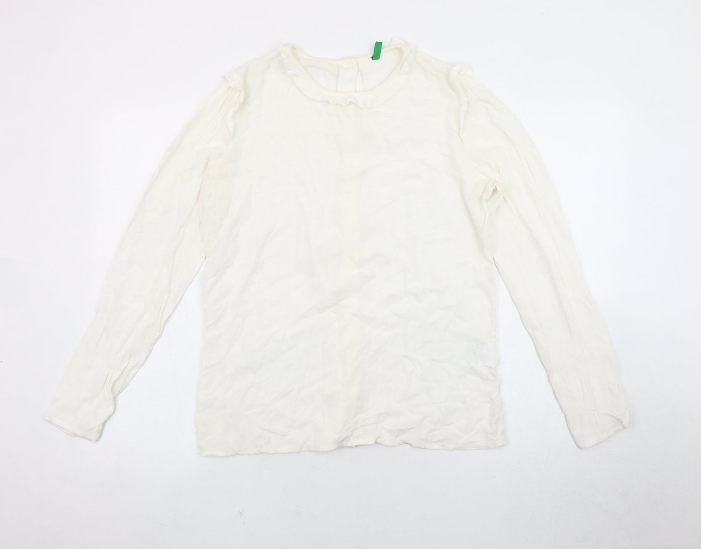 Womens UK Size M United Colors of Benetton White  Blouse