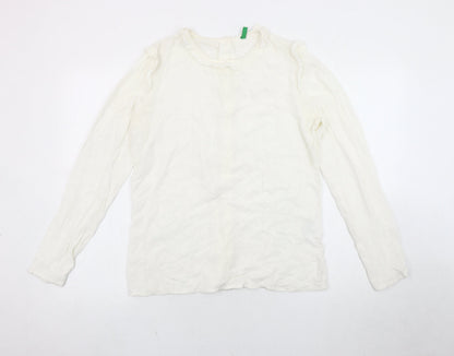 Womens UK Size M United Colors of Benetton White  Blouse
