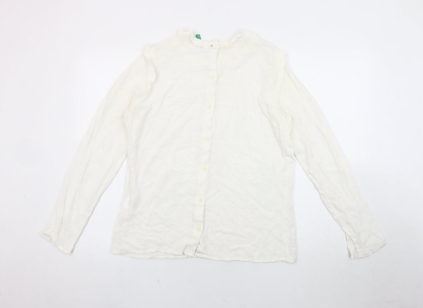 Womens UK Size M United Colors of Benetton White  Blouse