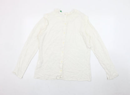 Womens UK Size M United Colors of Benetton White  Blouse