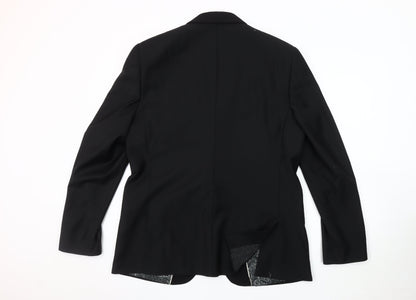 Mens UK Size 44 River Island Regular Black Suit Jacket