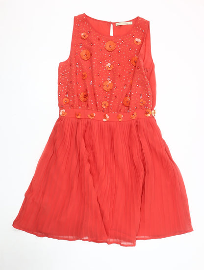 Next Women's Red Knee Length Sleeveless Dress