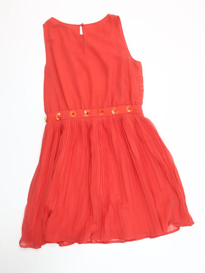 Next Women's Red Knee Length Sleeveless Dress