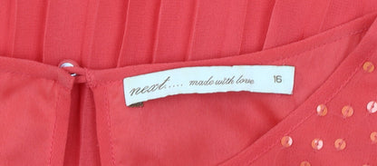 Next Women's Red Knee Length Sleeveless Dress