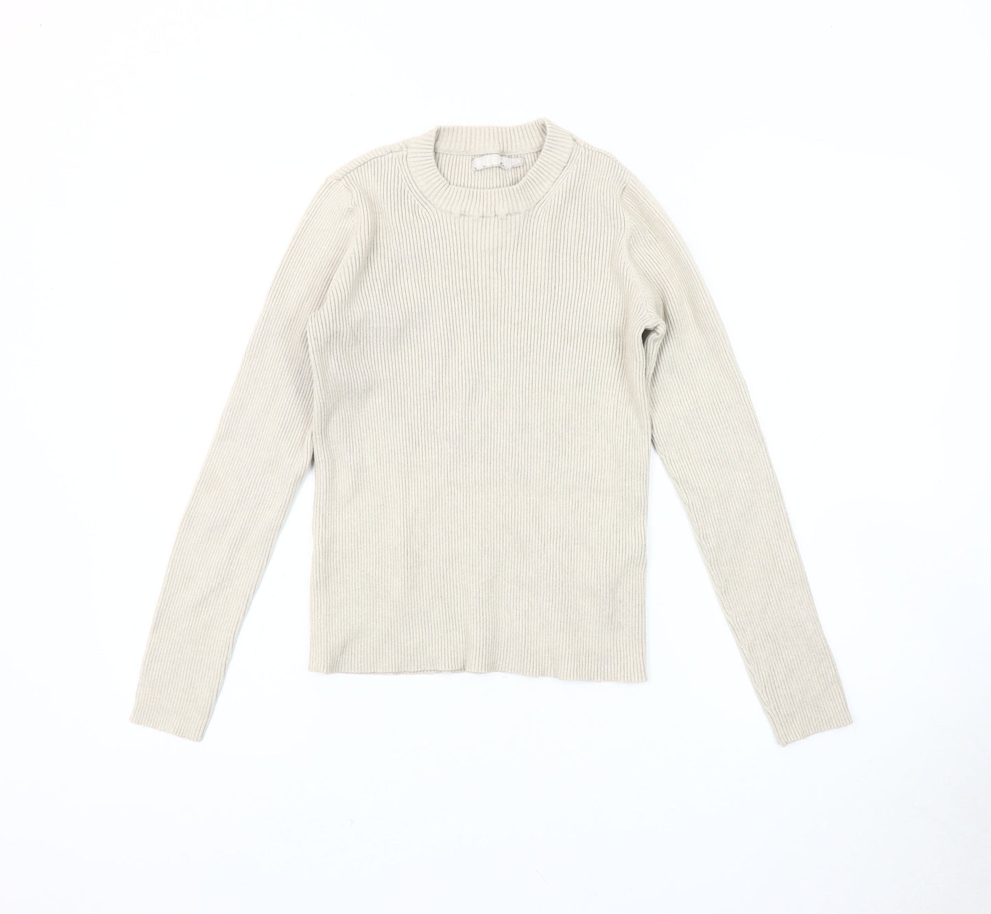 Womens UK Size S Pieces Beige Pullover Jumper