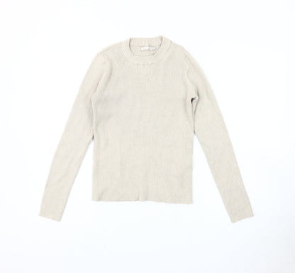 Womens UK Size S Pieces Beige Pullover Jumper