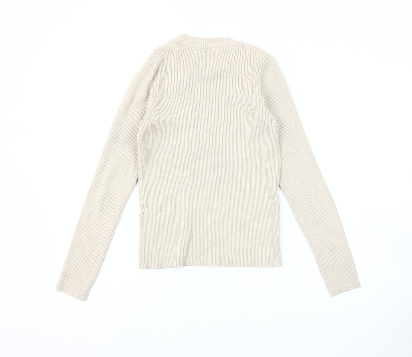 Womens UK Size S Pieces Beige Pullover Jumper