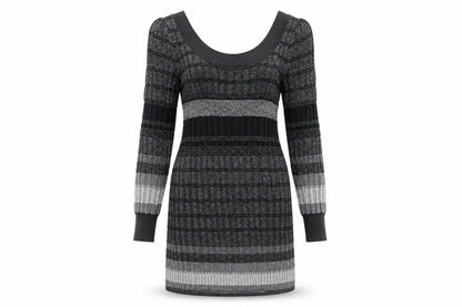 Oasis Women's Black Striped Knit Dress Size S