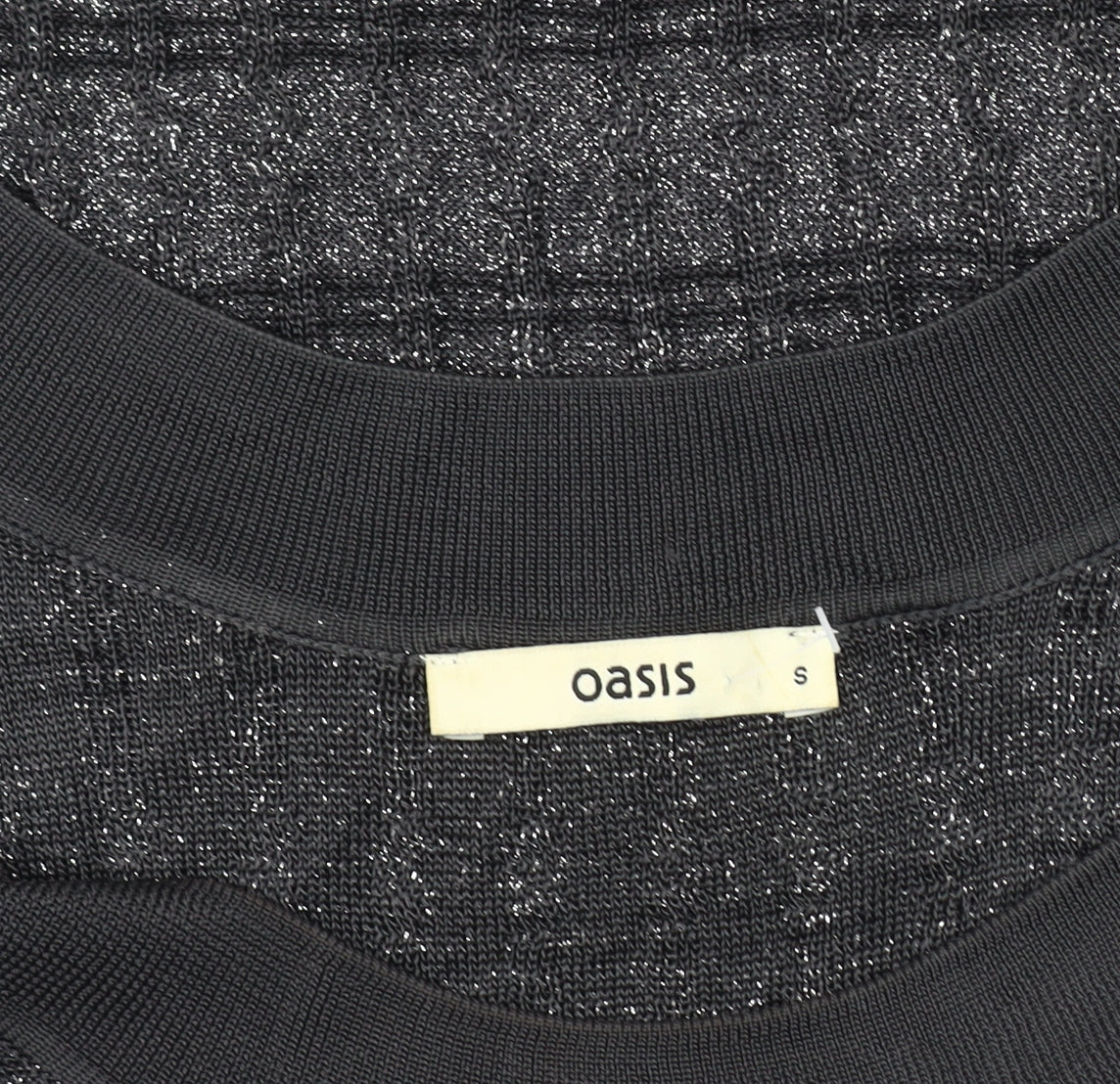 Oasis Women's Black Striped Knit Dress Size S