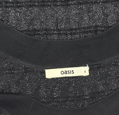 Oasis Women's Black Striped Knit Dress Size S