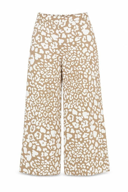Womens UK Size 8 New Look Relaxed Fit Wide-Leg Beige Trousers