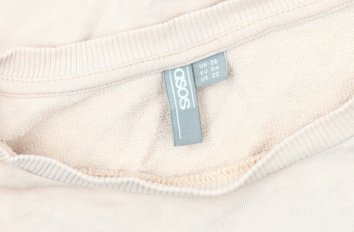 Womens UK Size 26 ASOS Beige Pullover Sweatshirt