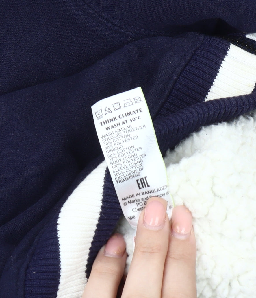 Marks and Spencer Boys Navy Hooded Jacket 11-12 Years