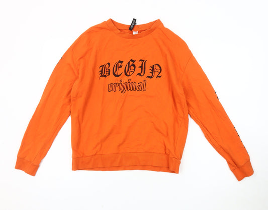 Womens UK Size M H&M Orange Basic T-Shirt