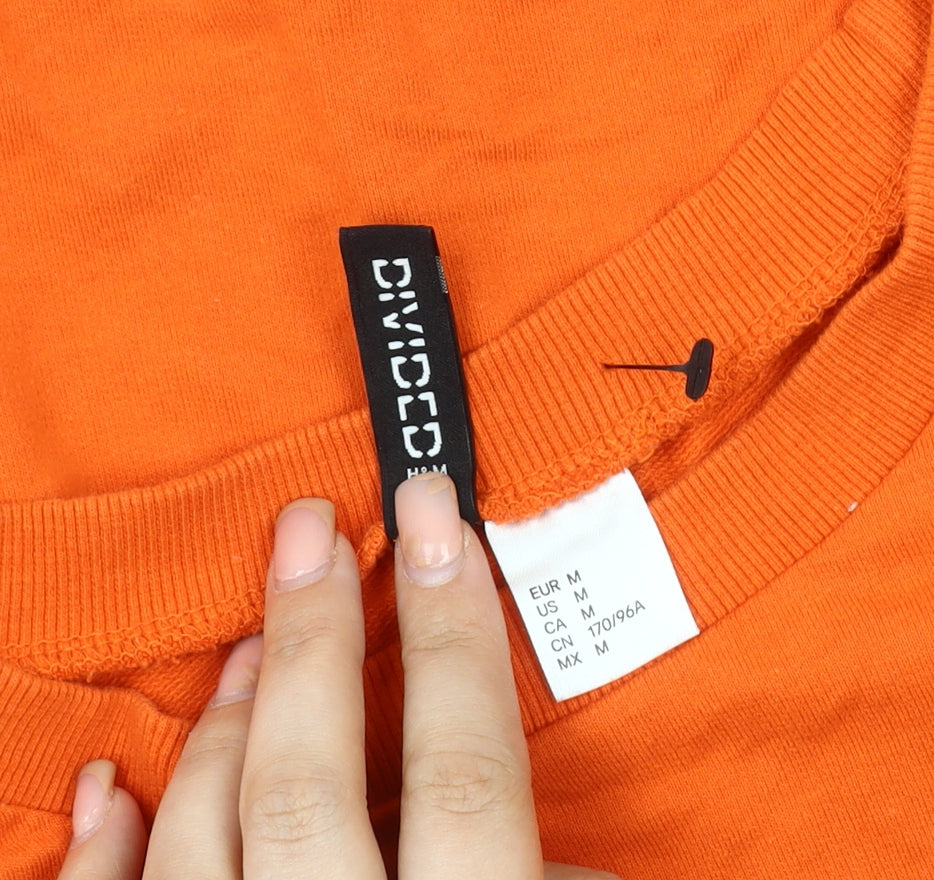 Womens UK Size M H&M Orange Basic T-Shirt