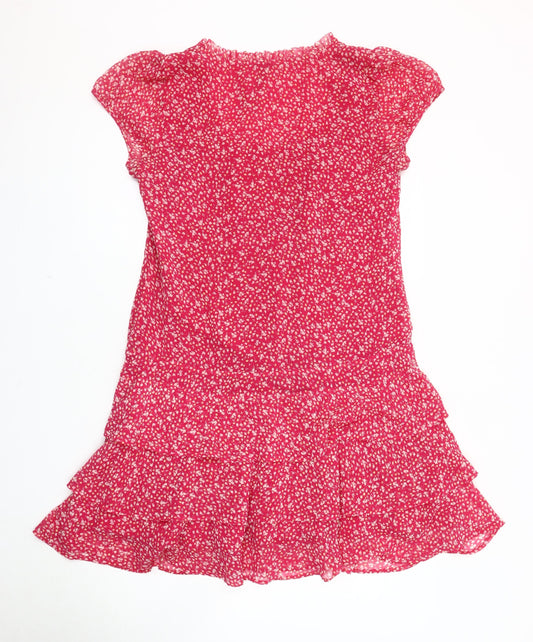 Crew Clothing Women's Pink Floral Dress, Size 12, Casual Fit & Flare