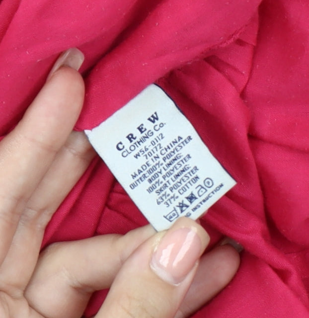 Crew Clothing Women's Pink Floral Dress, Size 12, Casual Fit & Flare