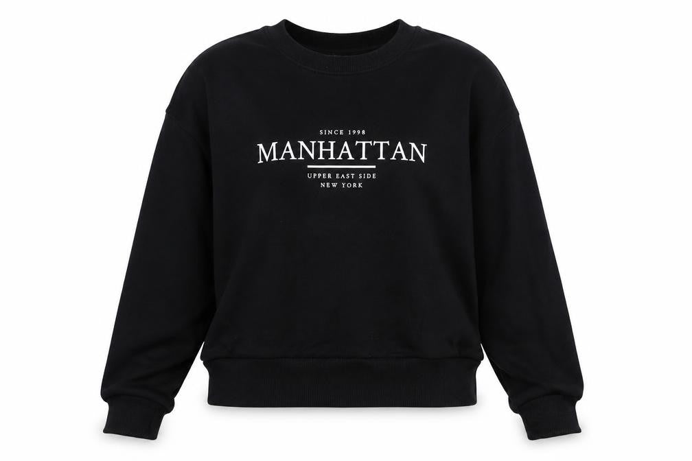 Womens UK Size S Bershka Black Pullover Sweatshirt