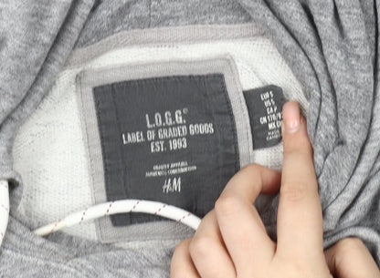 Mens UK Size S H&M Grey Pullover Hoodie