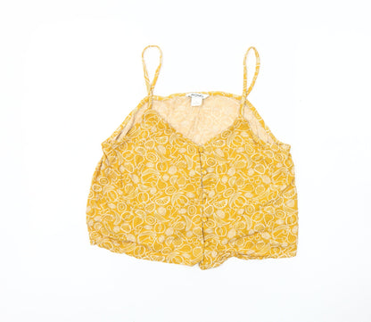 Womens UK Size S Monki Yellow Camisole Tank