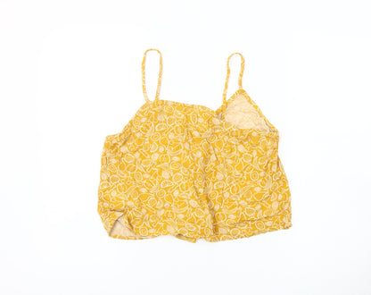 Womens UK Size S Monki Yellow Camisole Tank