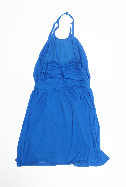 Topshop Women's Blue Halter Dress Size 10