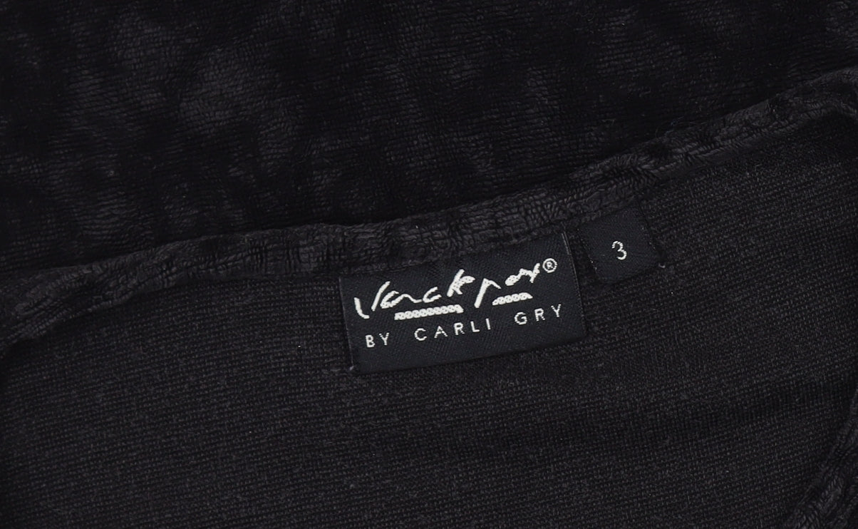 Vackenpol Black Long Sleeve Top for Women in Size 10