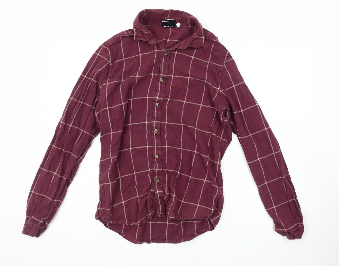 ASOS DESIGN Men's Red Check Button-Up Shirt M