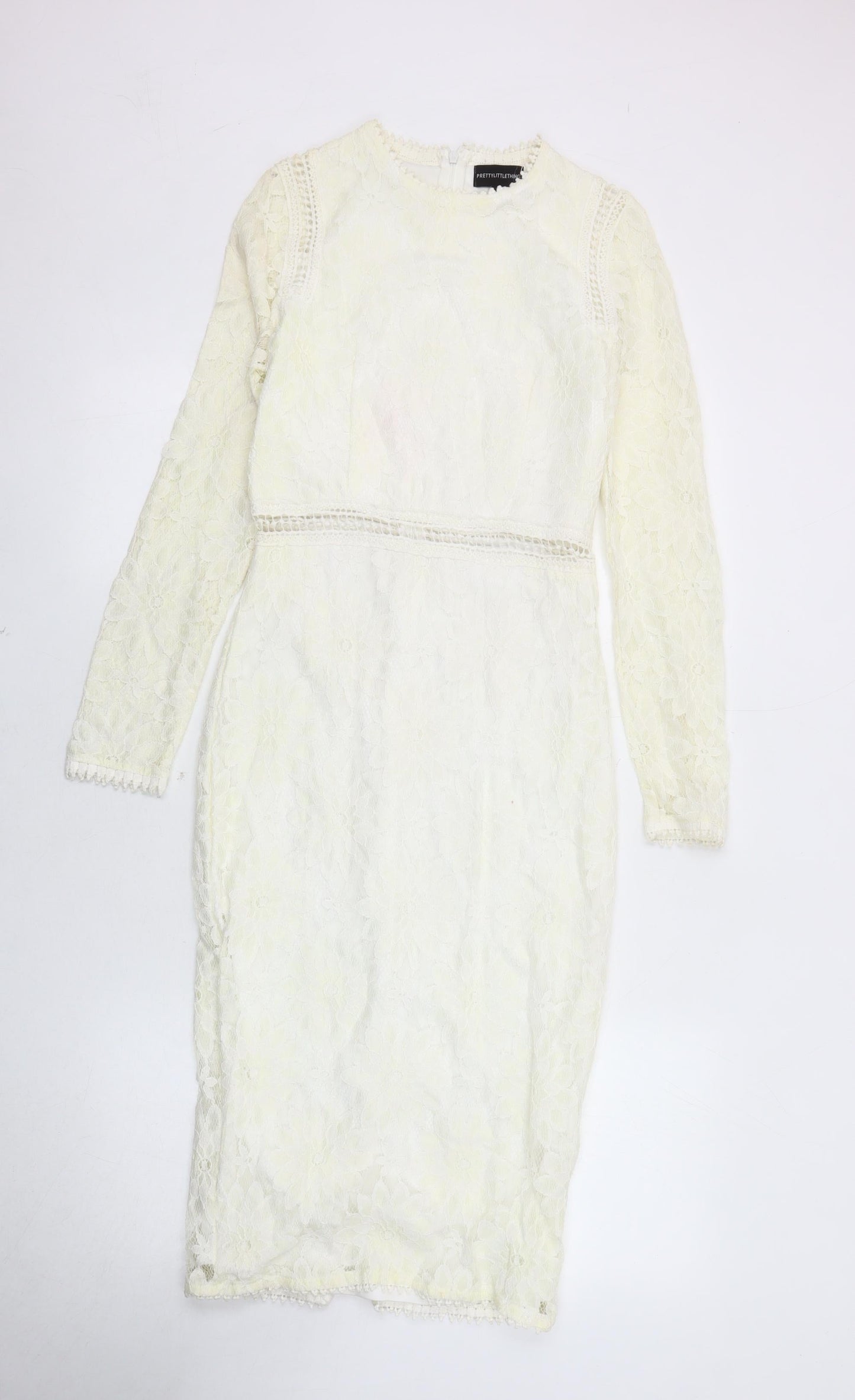 PrettyLittleThing Women Ivory Lace Dress Size 8