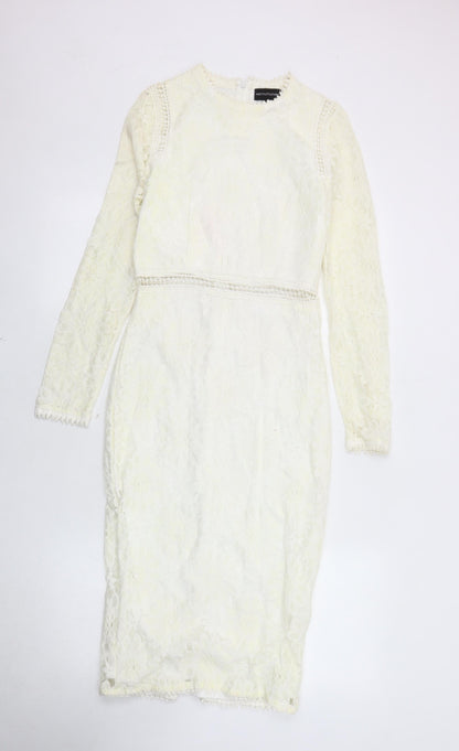 PrettyLittleThing Women Ivory Lace Dress Size 8