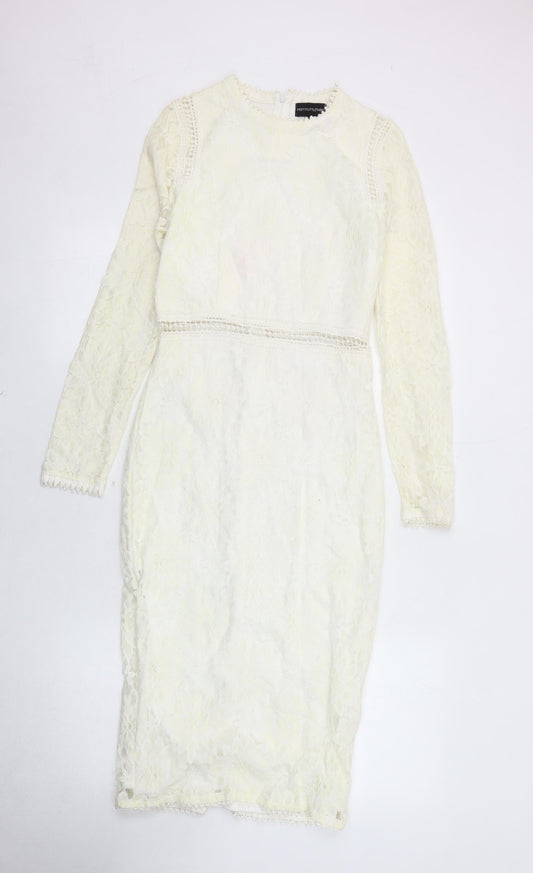 PrettyLittleThing Women Ivory Lace Dress Size 8