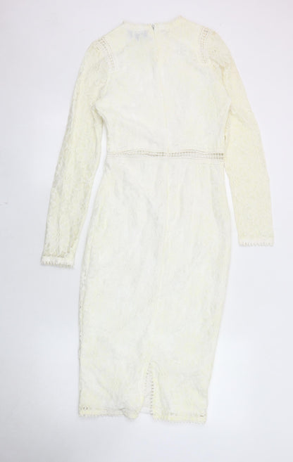 PrettyLittleThing Women Ivory Lace Dress Size 8