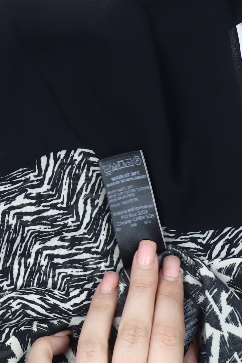 Womens UK Size 10 Marks and Spencer Black Basic Blouse