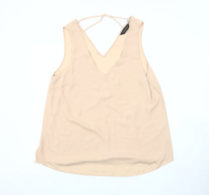 Dorothy Perkins Women's Beige V-Neck Tank Top Size 16