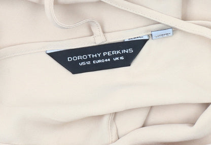 Dorothy Perkins Women's Beige V-Neck Tank Top Size 16