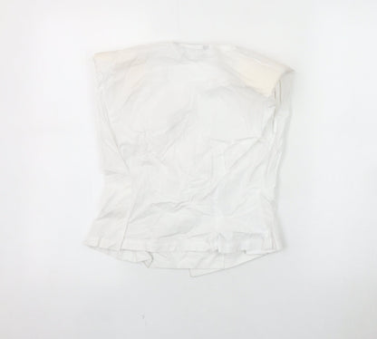 Zara Women's White Sleeveless Suit Top, Size 8