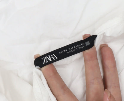 Zara Women's White Sleeveless Suit Top, Size 8