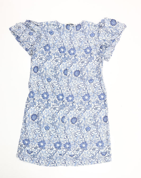 Next Women's Blue Floral Dress UK 14